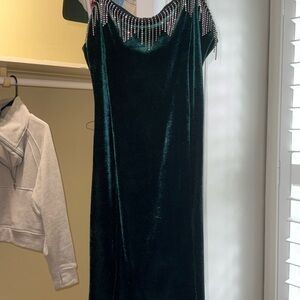 Elegant Green Velvet Dress worn once